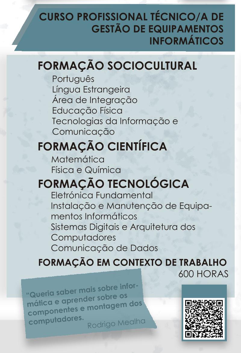 Curso Profissional de Gestão de Equipamentos Informáticos